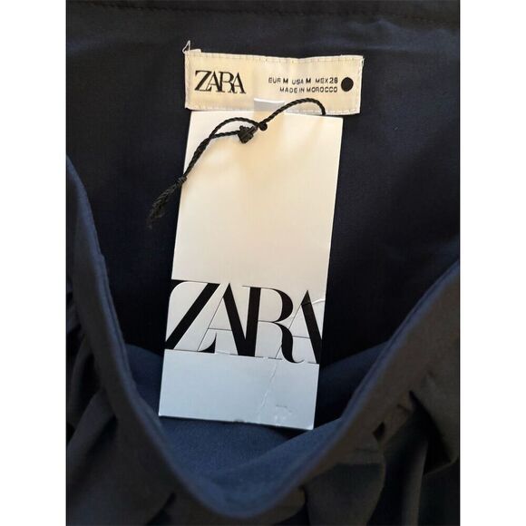 Zara Women's Blue Bubble Hem Mini Skirt Size M Casual - Picture 5 of 10